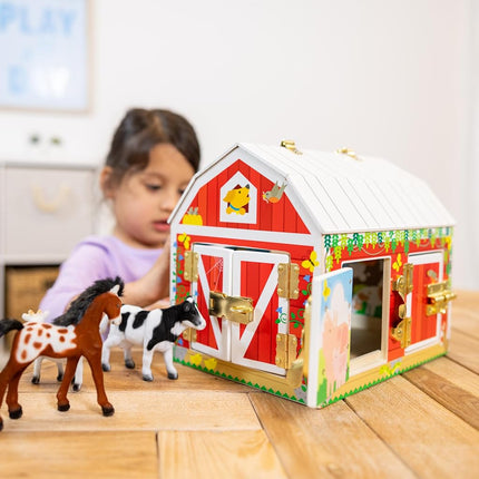 Melissa & Doug Latches Barn | Developmental Toy | Motor Skills | Problem Solving | 3+ | Gift for Boy or Girl, 10.25� x 9� x 7.5�, Multi - Colour