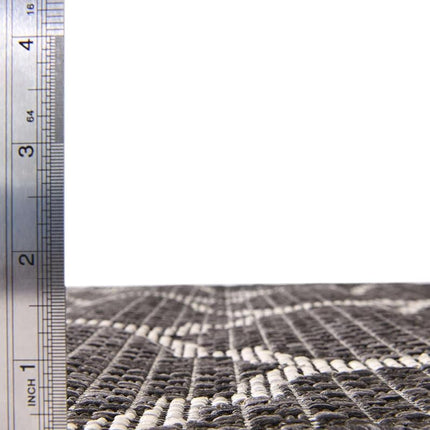 Tapis de la collection Unique Loom Outdoor Trellis – Treillis (Rectangulaire 61 cm x 94 cm, Noir/Ivoire)