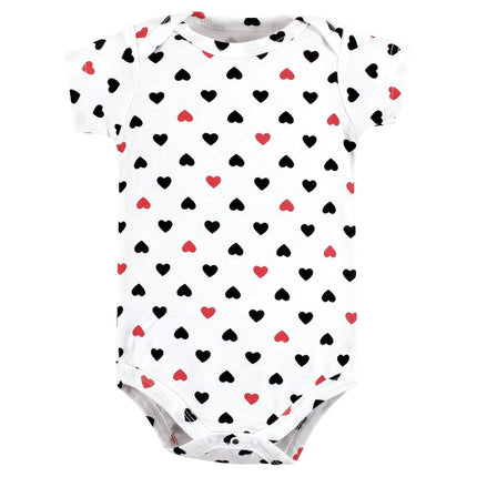 Hudson Baby unisex-baby Cotton Bodysuits, Girl Mommy Red Black 3pk, Preemie