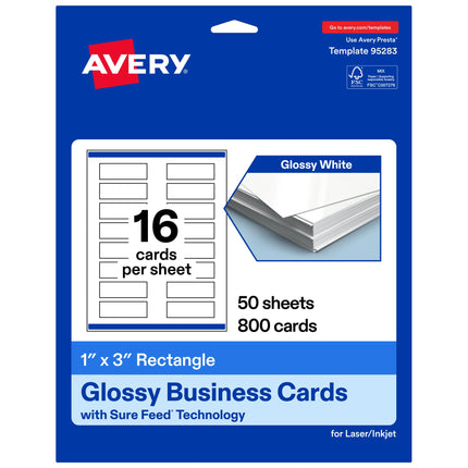 Avery Printable Rectangle Mini Business Cards, Sur