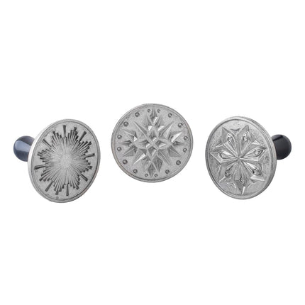 Nordic Ware Starry Night Cast Cookie Stamps, 3-inch Rounds, Silver