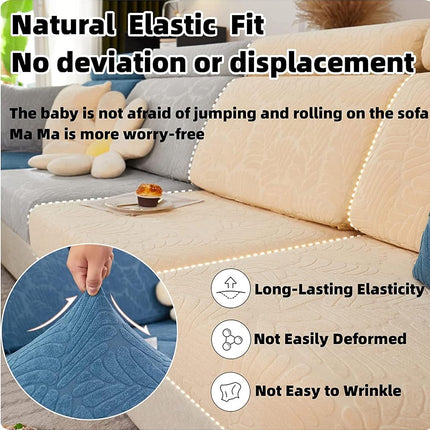 Yoovat Magic Sofa Covers Magic Sofa Couch Covers 2024 New Wear-Resistant Universal Sofa Cover Stretch for Sectional Slipcovers (Texture-Sea Blue,Large Double Seat Cover)