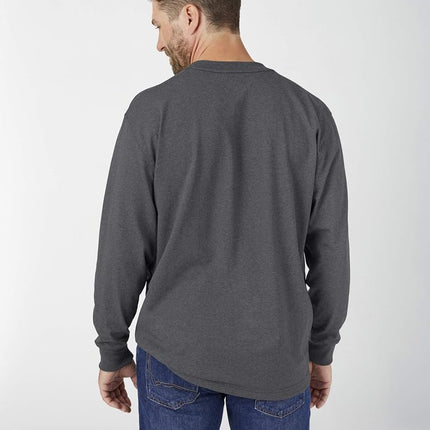 Dickies Men's Long Sleeve Heavyweight Crew Neck Work Utility T-Shirt, Charcoal Gray Heather, Medium