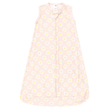 Hudson Baby BabyCotton Long-Sleeve Wearable Sleeping Bag, Sack, Blanket, Lemon Daisy Sleeveless, 0-3 Months