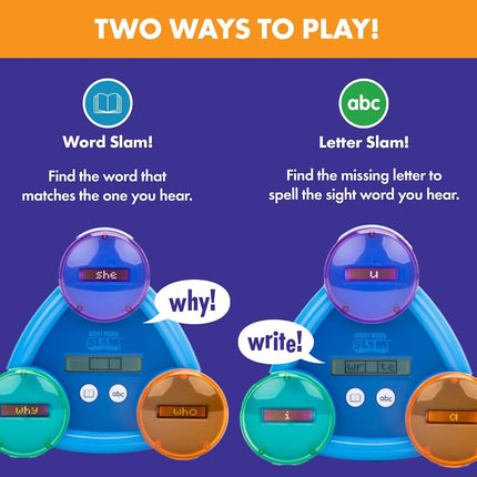 Learning Resources Sight Word Slam, Sight Word Games, Ages 5+, Learn Over 185 English Sight Words, 2 Modes, Electronic Educational Word Game for 1 Player, Phonics Games