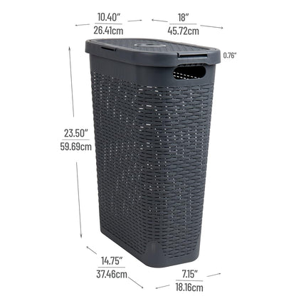 Mind Reader Slim Laundry Basket with Laundry Handles