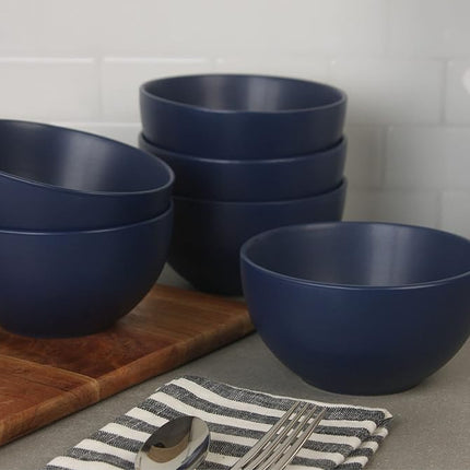 10 Strawberry Street Wazee Matte Cereal Bowl, 5.5"/16oz, Midnight Blue