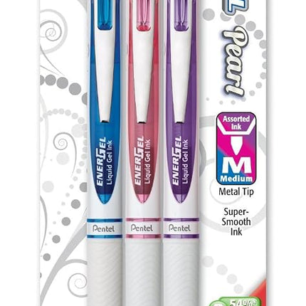 Pentel EnerGel Pearl Deluxe RTX Retractable Liquid Gel Pen, 0.7mm, (BL77WBP3M1)