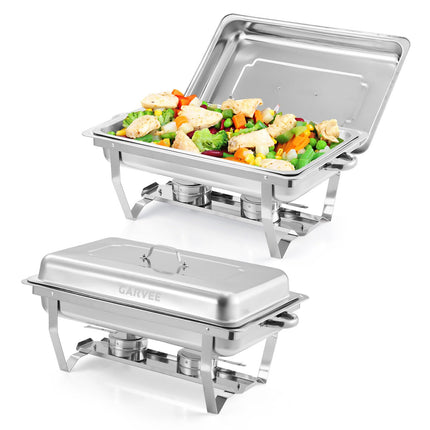 Garvee Chafing Dishes for Buffet Set of 2, 8Qt Sta