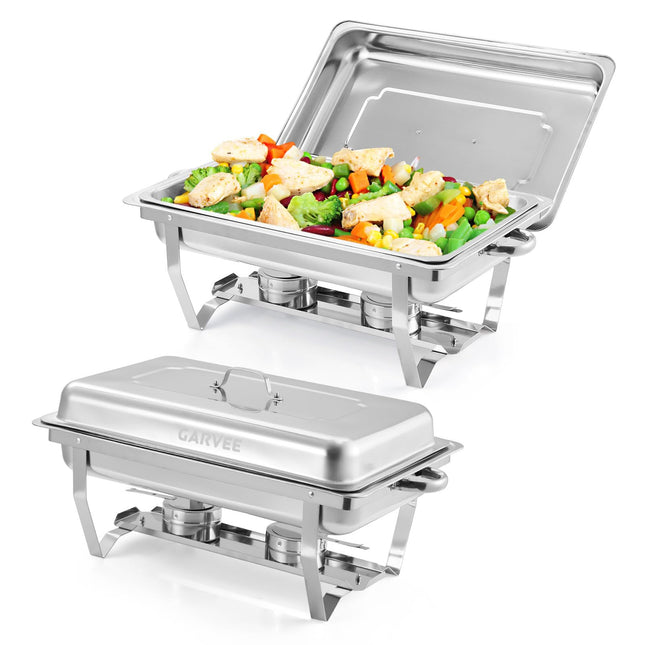Garvee Chafing Dishes for Buffet Set of 2, 8Qt Sta