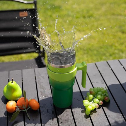 BJPKPK 1200 ml Tumbler with Handle & Straw, Insulated Stainless Steel Mug