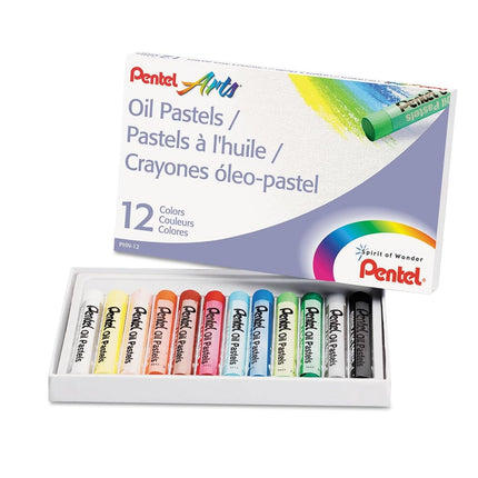 Pentel arts oil pastels - set of 12 assorted colou