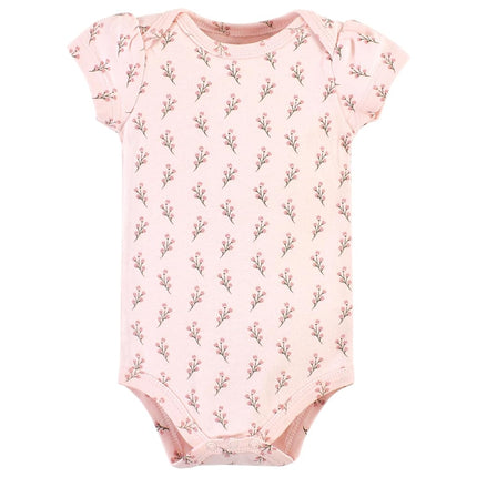 Hudson Baby Bebé Unisex Bodysuits de Algodón, Paquete de 3 Florales Pintados Suaves, 12-18 Meses, Paquete de 3 Florales Pintados Suaves, 12-18 Meses