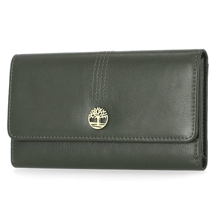 Timberland Women's Leather RFID Flap Wallet Clutch Organizer, Grape Leaf, One Size