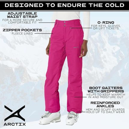 ARCTIX Women's Insulated Snow Pants, Orchid Fuchsia, X-Large