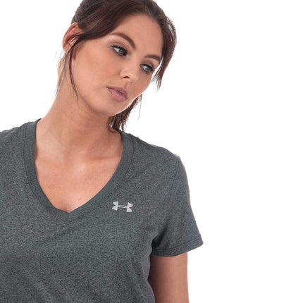 Under Armour Women Tech Short Sleeve V - Solid, Ladies T Shirt Made of 4-Way Stretch Fabric, Ultra-light & Breathable Running Apparel for Women