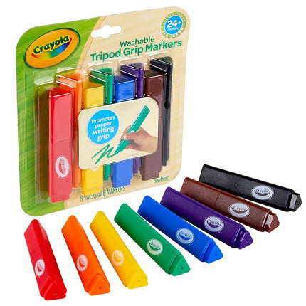 Crayola My First, Tripod Washable Markers for Toddlers, 8ct