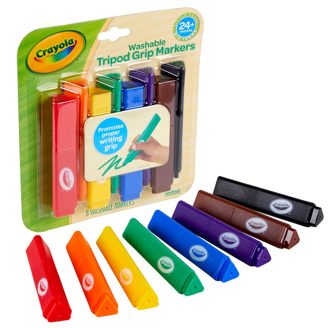 Crayola My First, Tripod Washable Markers for Toddlers, 8ct