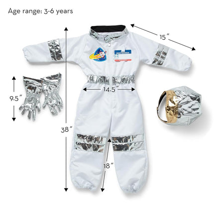 Melissa & Doug Astronaut Role Costume Set Pretend Play | Pretend Play | Halloween | Astronaut Costume Kids| 3+ | Gift for Boy or Girl