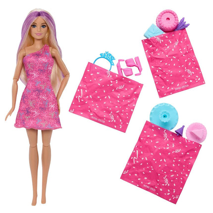Barbie Rise & Surprise Doll & Accessories, Pet Birthday Series with 12 Surprises Including Slide & Color-Change Activity (Styles May Vary), JKF66