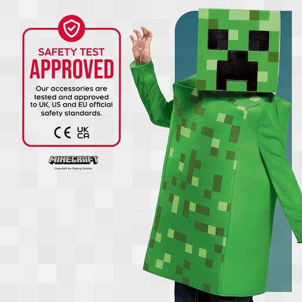 Disguise Kids Mojang Minecraft DISK65642K Classic Creeper Costume, Boys, Green, Medium, M