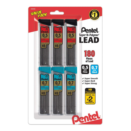 Pentel Super Hi-Polymer Lead Refill 0.5/0.7Mm, Fin
