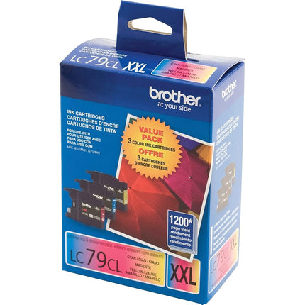 BROTHER Printer LC793PKS 3 Pack- 1 Each LC79C, LC79M, LC79Y Ink - Retail Packaging