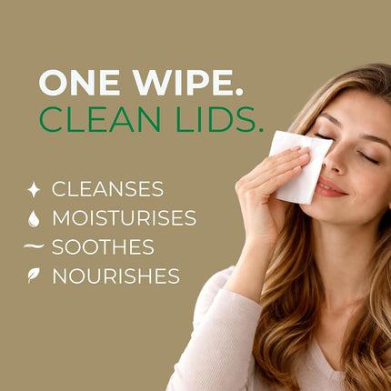 NOVEHA Tea Tree & Coconut Oil Eyelid & Lash Wipes | For Demodex, Blepharitis & Itchy Eyes - Effective Eyelash Wipes With Aloe Vera, Natural Makeup Remover & Daily Eye Cleanser - 60PCS (Pack of 3)