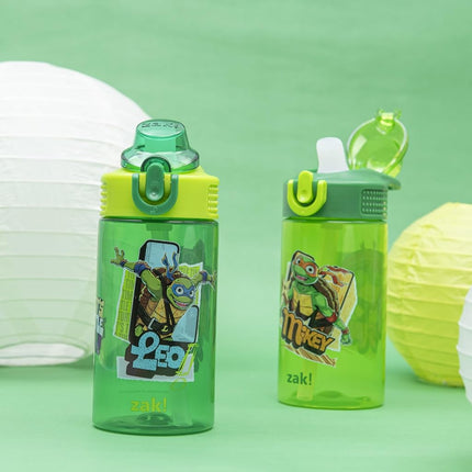 Zak Designs TMNT Sage 16oz Leak-Proof Straw Kids Water Bottle, 2-Pack