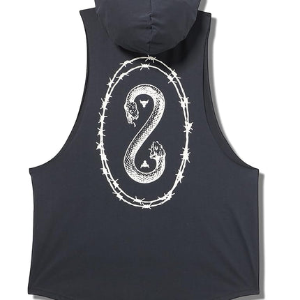 Sudadera sin mangas con capucha Project Rock Snake para hombre de Under Armour, (001) Negro / Arcilla Blanca / Blanco, XXL