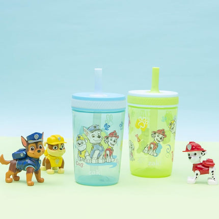 Zak Designs Paw Patrol Kelso 15oz Leak-Proof Toddler Straw Cups, 2-Pack