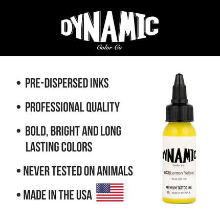 Dynamic Lemon Yellow Tattoo Ink Bottle 1oz