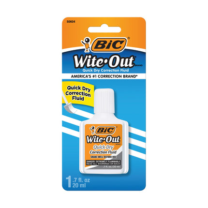 BIC Wite-Out Brand Quick Dry Correction Fluid, 20 
