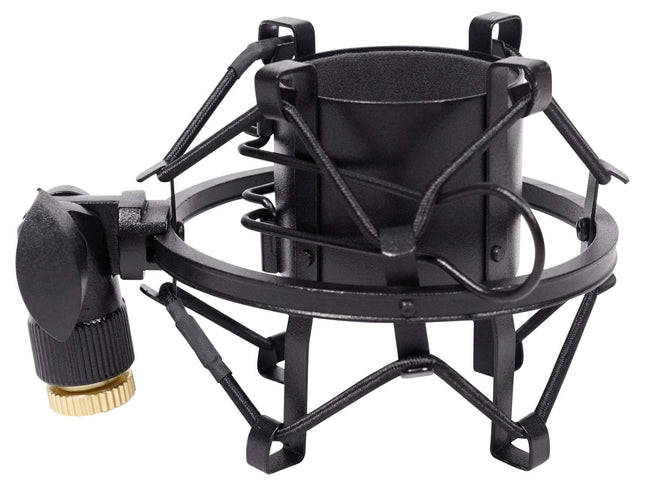 Rockville RockShock Microphone à condensateur de studio noir avec suspension métallique et mousse