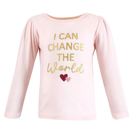 T-shirts à manches longues pour bébé Hudson Baby, modèle Girls World, taille 2T