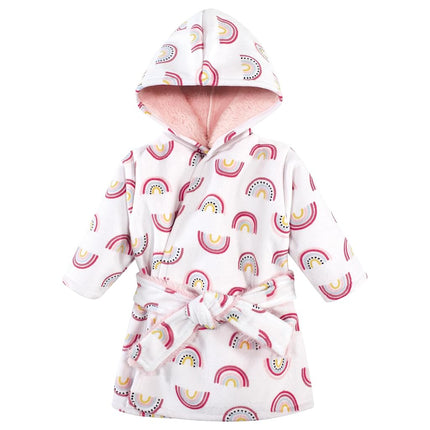 Hudson Baby Robe de bain unisexe en vison avec doublure en fausse fourrure pour bébé, motif botanique d'automne, 6-12 mois