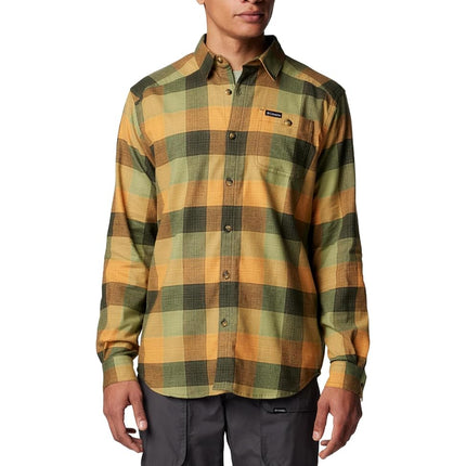 Columbia Men's Cornell Woods Flannel Long Sleeve Shirt, Greenscape Ombre Buffalo, Small