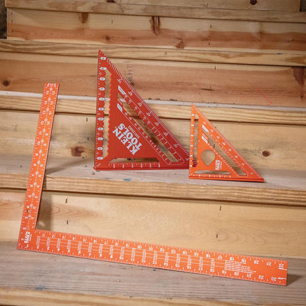 Klein Tools 935FSQ Framing Square, 24-Inch x 16-Inch, L Shape Carpenter Woodworking Tool with Laser Etched Rafter Tables and Octagon Scales