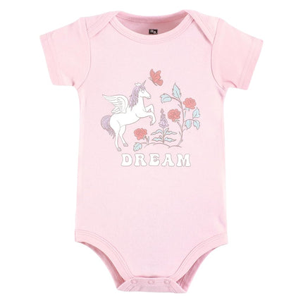 Hudson Baby Unisex Baby Cotton Bodysuits, Unicorn Dream World, 12-18 Months