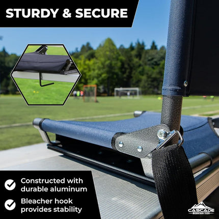 Cascade Mountain Tech Portable Folding Stadium Seat with Comfortable Backrest for Bleacher or Benches, Regular - Red