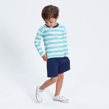 Gerber Baby Boys' paquete de 3 shorts de punto sin cierre para niño, azul y gris, 3T