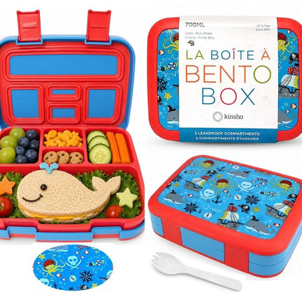 kinsho Bento Lunch Box for Kids Toddlers Boys, 5 P