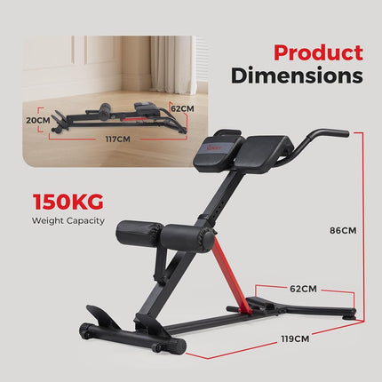 Sunny Health & Fitness Multi-Function Roman Chair Bench with Dip Station