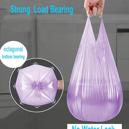 4 GALLON Bathroom Trash Bags Purple, 300 Counts Garbage Bags for Office, Bathroom Wastebasket Waste Bin Black Portable Rubbish Bags