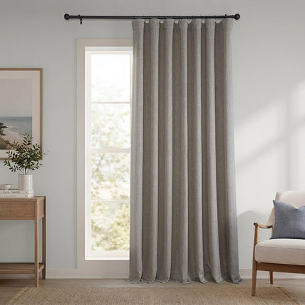 HPD Half Price Drapes Extra Wide Linen Room Darkening Curtain (1 Panel) 100 X 120, BOCH-LN18511-120-DW, Mink