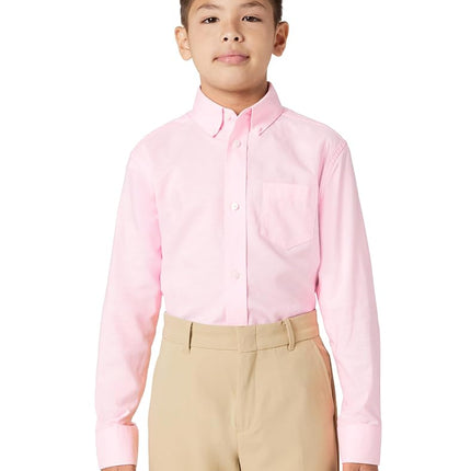 IZOD Boys' Long Sleeve Solid Button-Down Oxford Sh