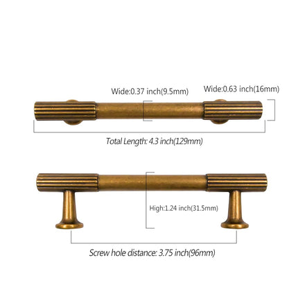 Asidrama 10 Pack Antique Brass Cabinet Handles, 3.75 Inch(96mm) Kitchen Cabinet Hardware for Cupboard Drawer Pulls