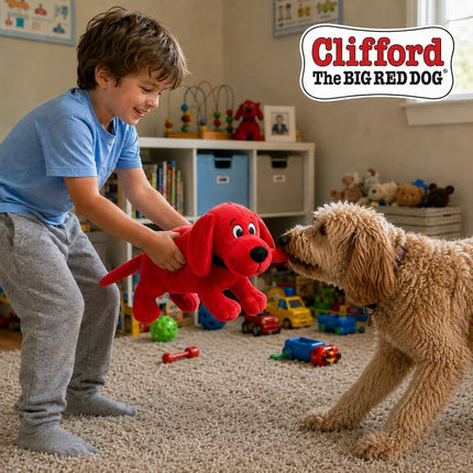 Clifford Snuggle Buddy Plush Dog Toy, 14", Squeaker & Crinkle