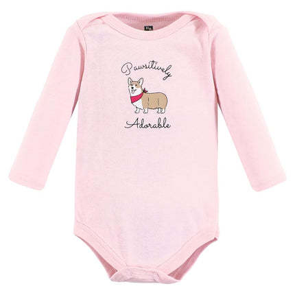 Hudson Baby unisex-baby Cotton Long-sleeve Bodysuits, Girl Dogs 7-pack, Preemie