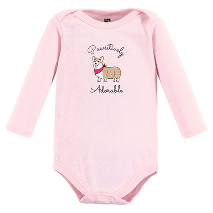 Hudson Baby unisex-baby Cotton Long-sleeve Bodysuits, Girl Dogs 7-pack, Preemie
